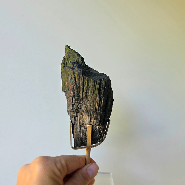 Black Tourmaline Crystal on Stand High Quality Brazil