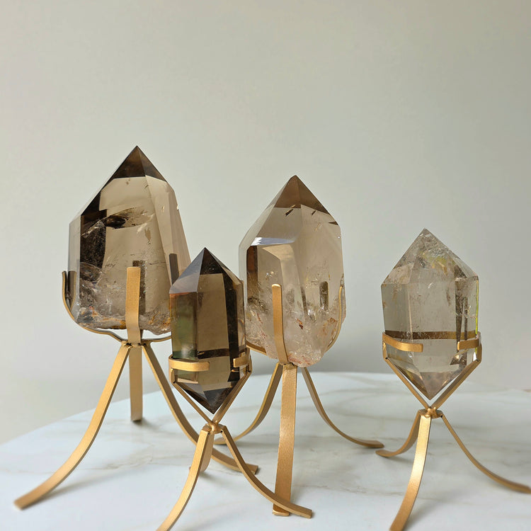 Natural Citrine Crystal Diamond on Stand High Quality Brazil