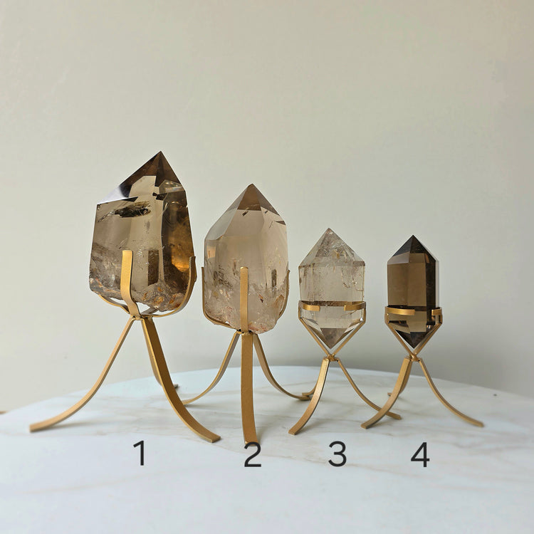 Natural Citrine Crystal Diamond on Stand High Quality Brazil