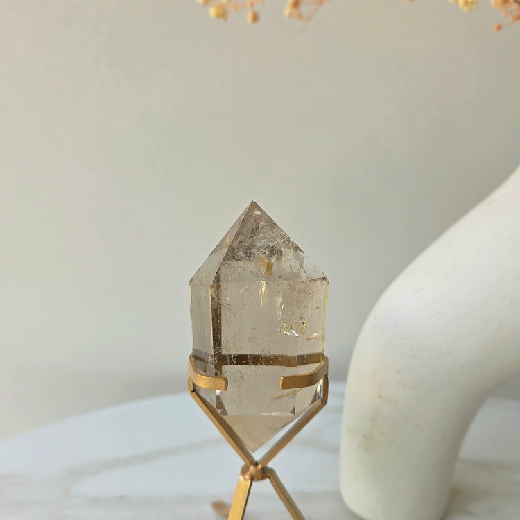 Natural Citrine Crystal Diamond on Stand High Quality Brazil