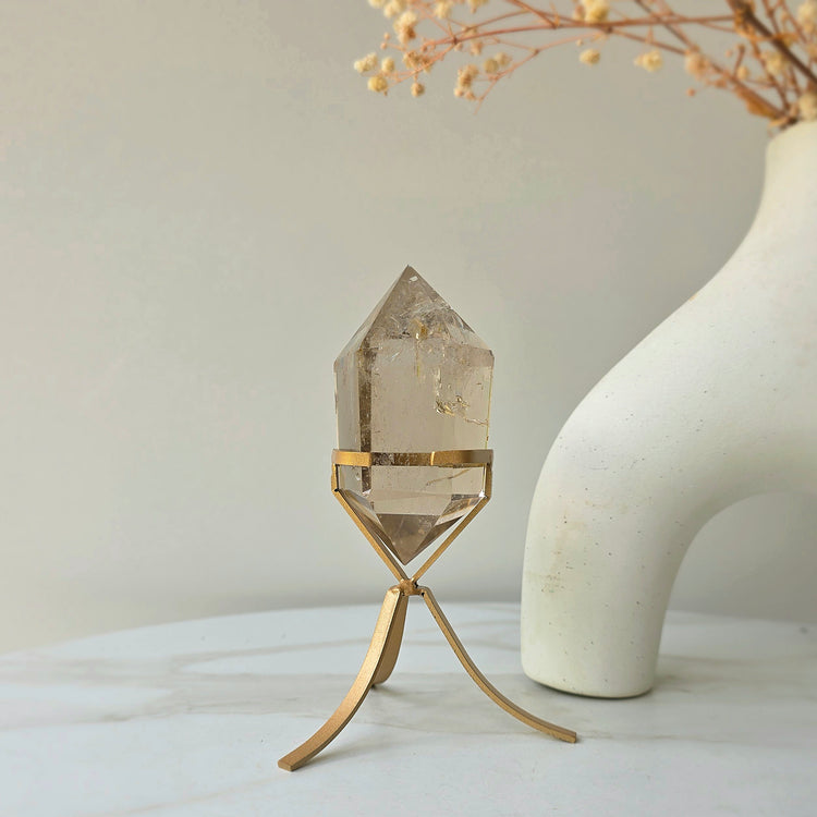 Natural Citrine Crystal Diamond on Stand High Quality Brazil