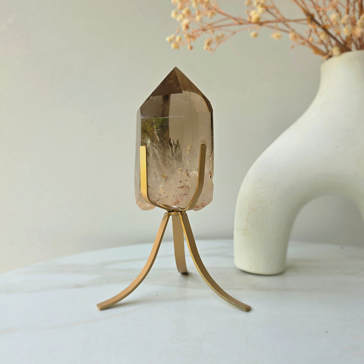 Natural Citrine Crystal Diamond on Stand High Quality Brazil