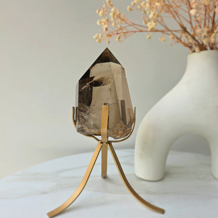 Natural Citrine Crystal Diamond on Stand High Quality Brazil