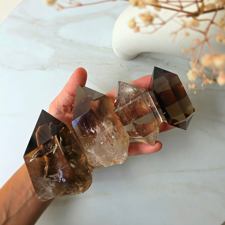 Natural Citrine Crystal Diamond on Stand High Quality Brazil