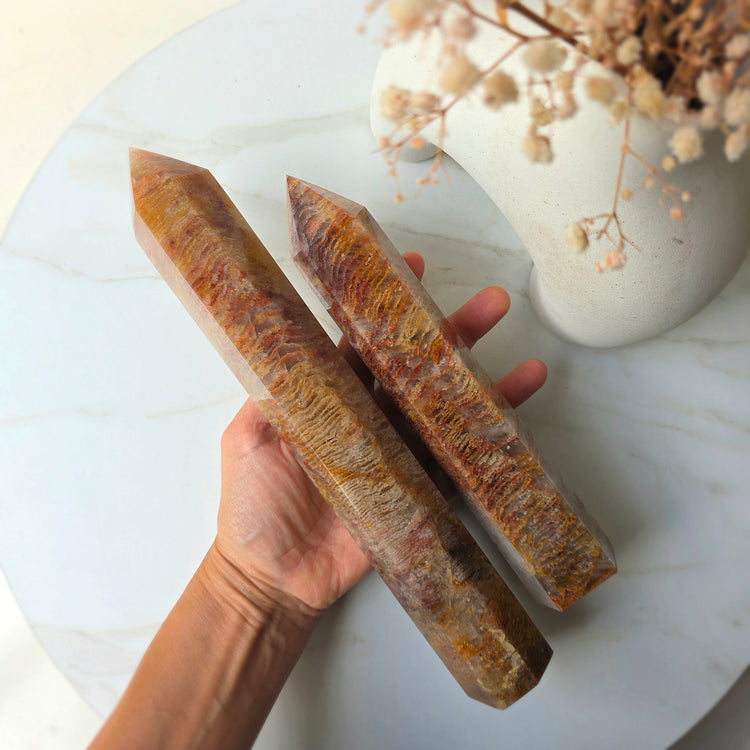 Rare Thousand Layer Garden Quartz Crystal Tower Point Obelisk