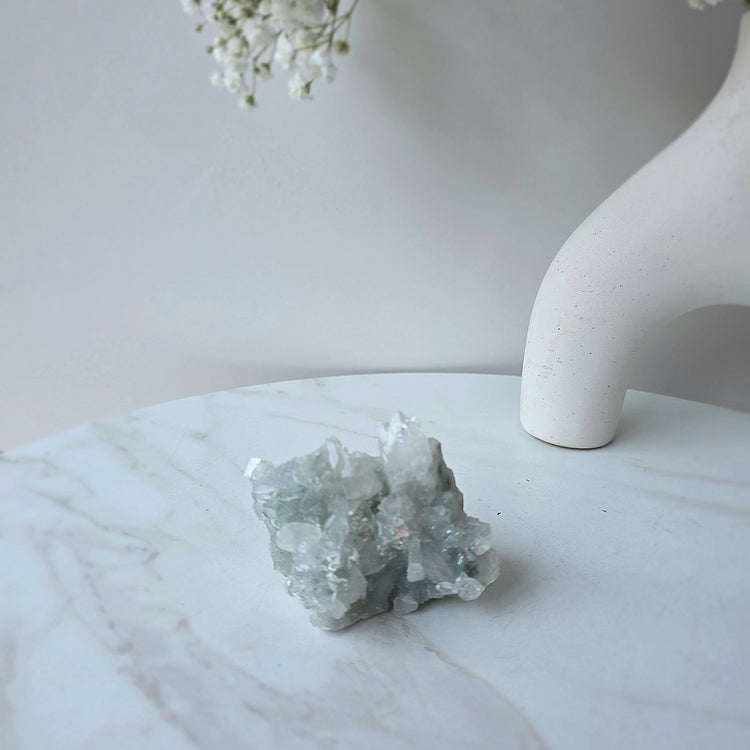 Rare Diamond Apophyllite Crystal with Blue Chalcedony AAA