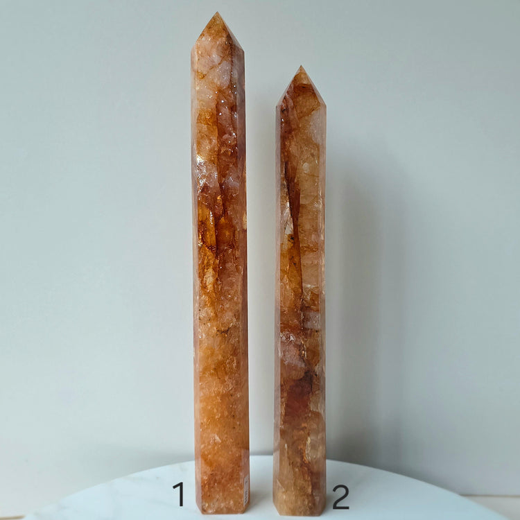 Golden Healer Crystal Quartz Hematoid Quartz Crystal Tower Point Obelisk High Quality - Crystals and Me | Crystal Candles and Ethically Sourced Crystals