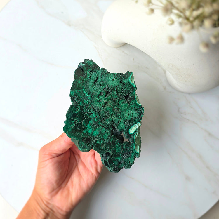 Malachite Crystal Slab Slice Congo High Quality - Crystals and Me | Crystal Candles and Ethically Sourced Crystals