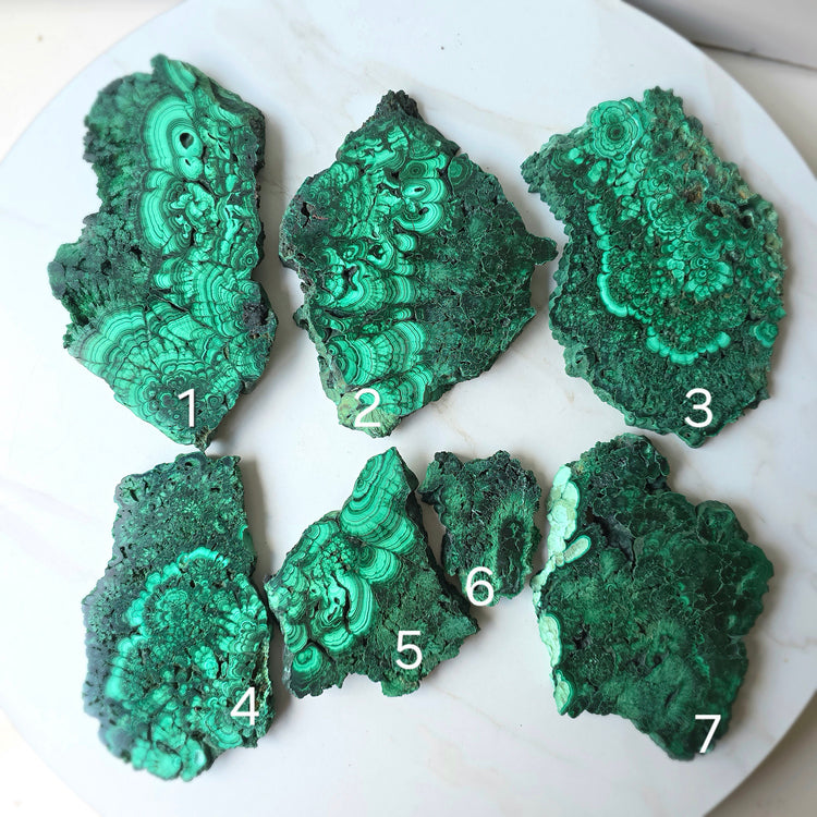 Malachite Crystal Slab Slice Congo High Quality - Crystals and Me | Crystal Candles and Ethically Sourced Crystals