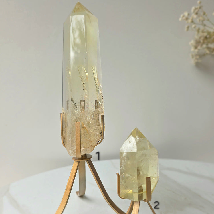 Natural Champaign Citrine Crystal AAA High Quality Brazil on Stand - Crystals and Me | Crystal Candles and Ethically Sourced Crystals