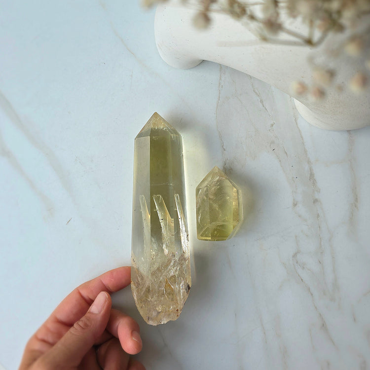 Natural Champaign Citrine Crystal AAA High Quality Brazil on Stand - Crystals and Me | Crystal Candles and Ethically Sourced Crystals
