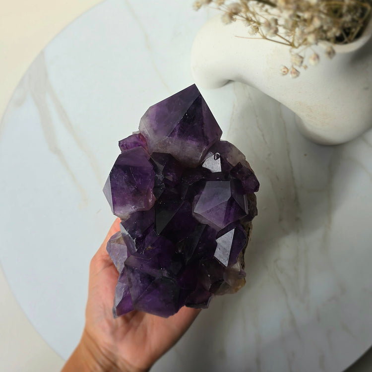 Amethyst Crystal Cluster High Quality Congo Large - Crystals and Me | Crystal Candles and Ethically Sourced Crystals
