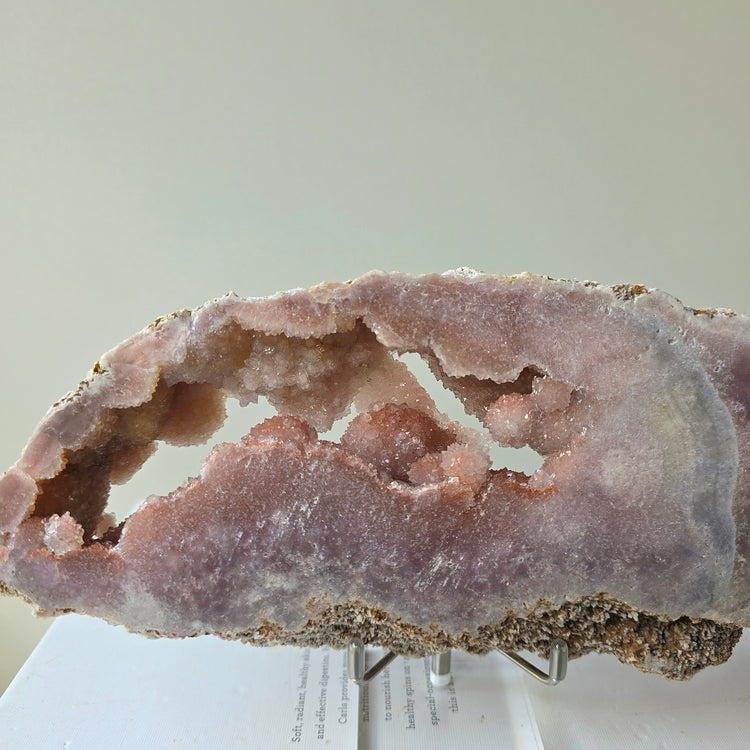 Pink Amethyst Crystal Slab on Stand Brazil High Quality 2 - Crystals and Me | Crystal Candles and Ethically Sourced Crystals