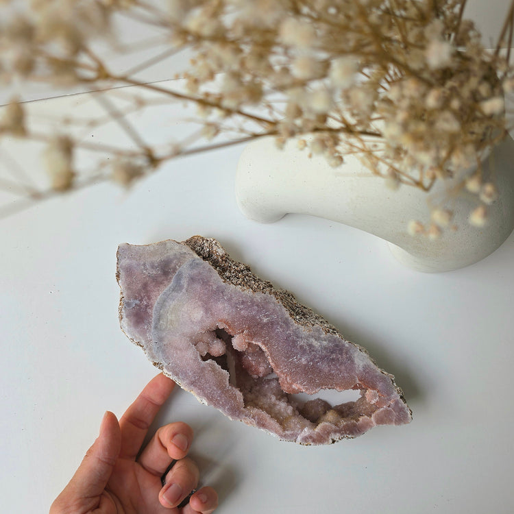 Pink Amethyst Crystal Slab on Stand Brazil High Quality 2 - Crystals and Me | Crystal Candles and Ethically Sourced Crystals