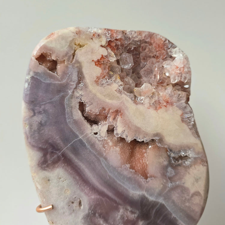 Pink Amethyst Crystal Slab Slice on Stand High Quality Brazil - Crystals and Me | Crystal Candles and Ethically Sourced Crystals
