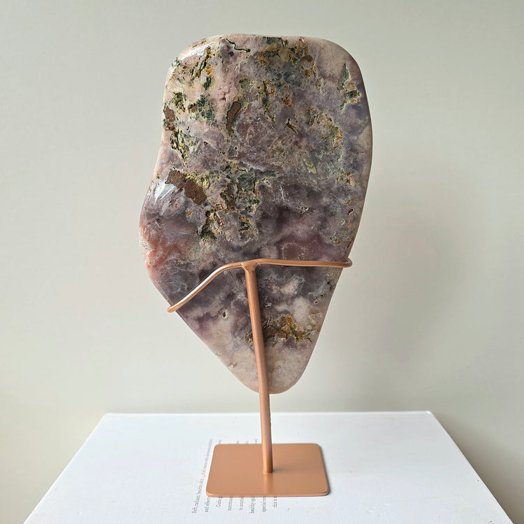 Pink Amethyst Crystal Slab Slice on Stand High Quality Brazil - Crystals and Me | Crystal Candles and Ethically Sourced Crystals