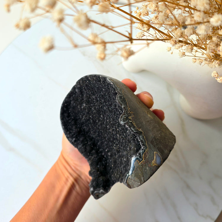 Rare Black Galaxy Amethyst Crystal Cluster AAA Uruguay 2 - Crystals and Me | Crystal Candles and Ethically Sourced Crystals