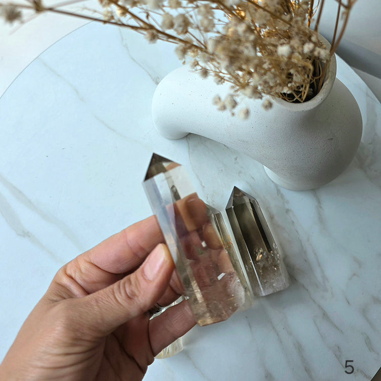 Natural Smokey Citrine Crystal Point High Quality Brazil - Crystals and Me | Crystal Candles and Ethically Sourced Crystals