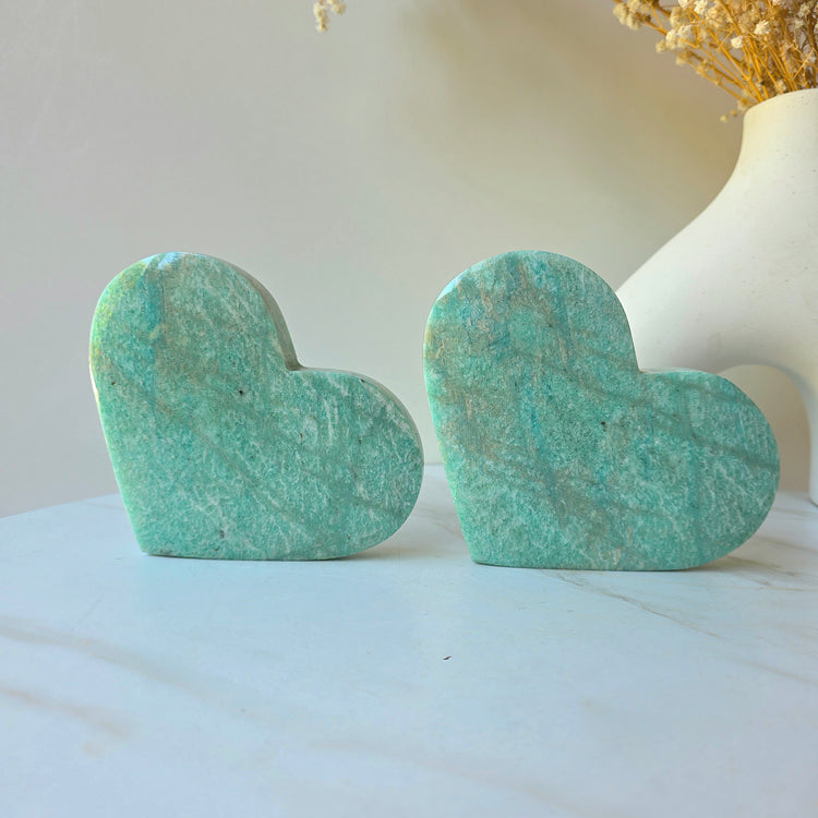 Amazonite Crystal Heart High Quality Free-Standing Large Brazil