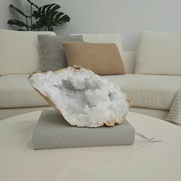Clear Quartz Moroccan Geode Crystal XL 11 Statement - Crystals and Me | Crystal Candles and Ethically Sourced Crystals