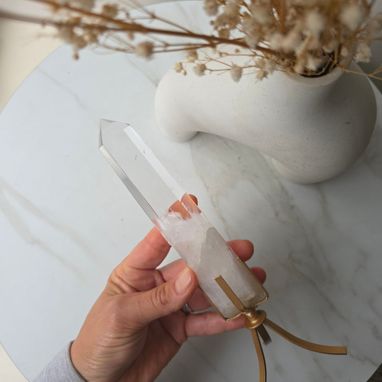 Clear Quartz Crystal Natural Point AA High Quality Brazil - Crystals and Me | Crystal Candles and Ethically Sourced Crystals