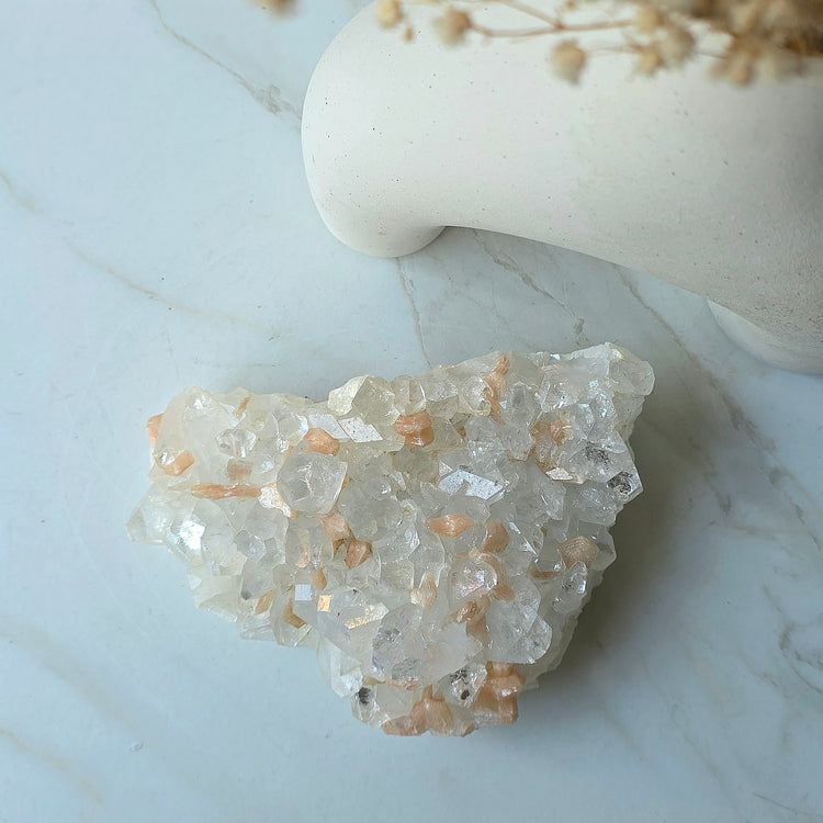 Rare Diamond Apophyllite Crystal Cluster High Quality India