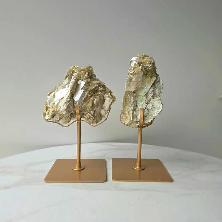Golden Mica Crystal Cluster High Quality on Stand Madagascar