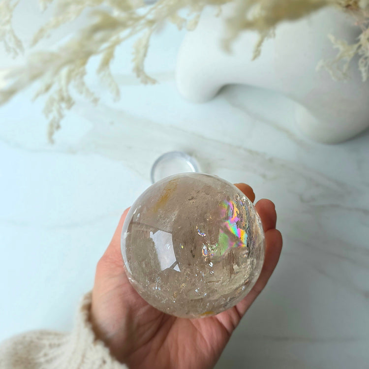 Smokey Quartz Rainbow Crystal Sphere High Quality Brazil