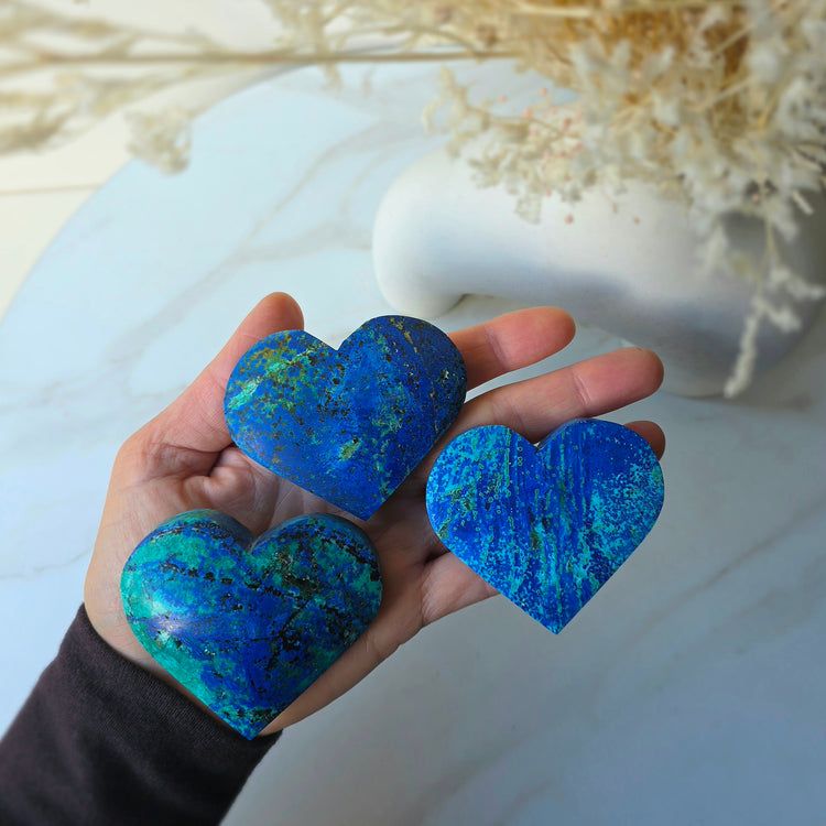 Azurite Malachite Crystal Heart High Quality Peru