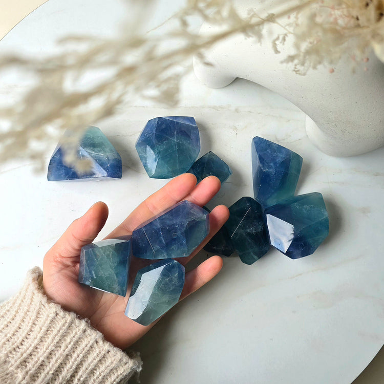 Rare Blue Fluorite Crystal Free-Form High Quality China