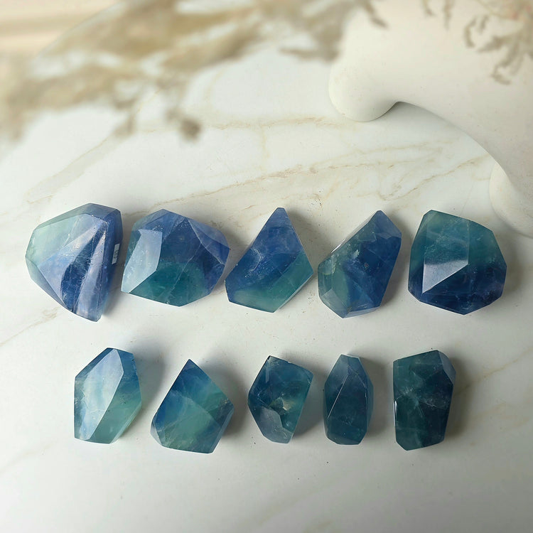 Rare Blue Fluorite Crystal Free-Form High Quality China