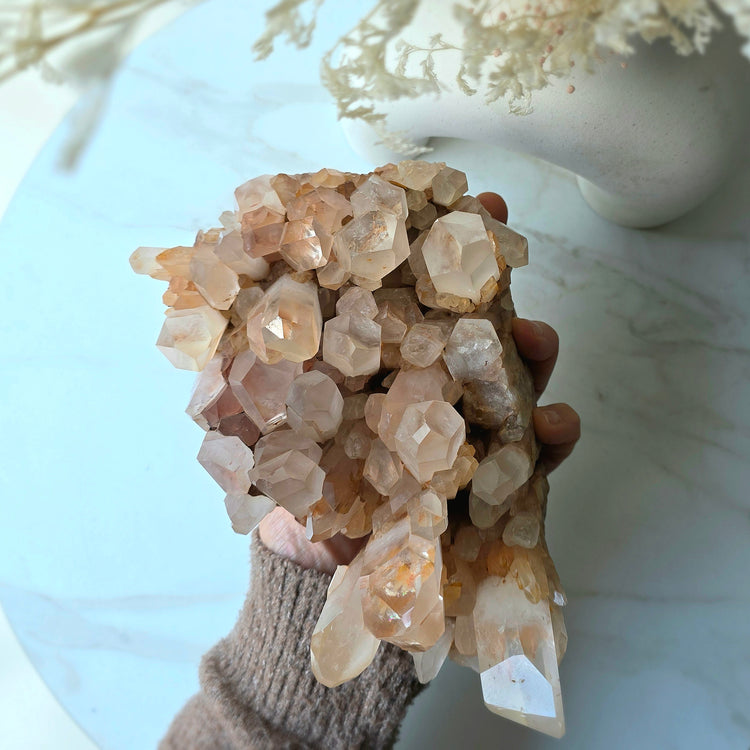 Hematoid Quartz Crystal Cluster Statement Piece High Quality Brazil