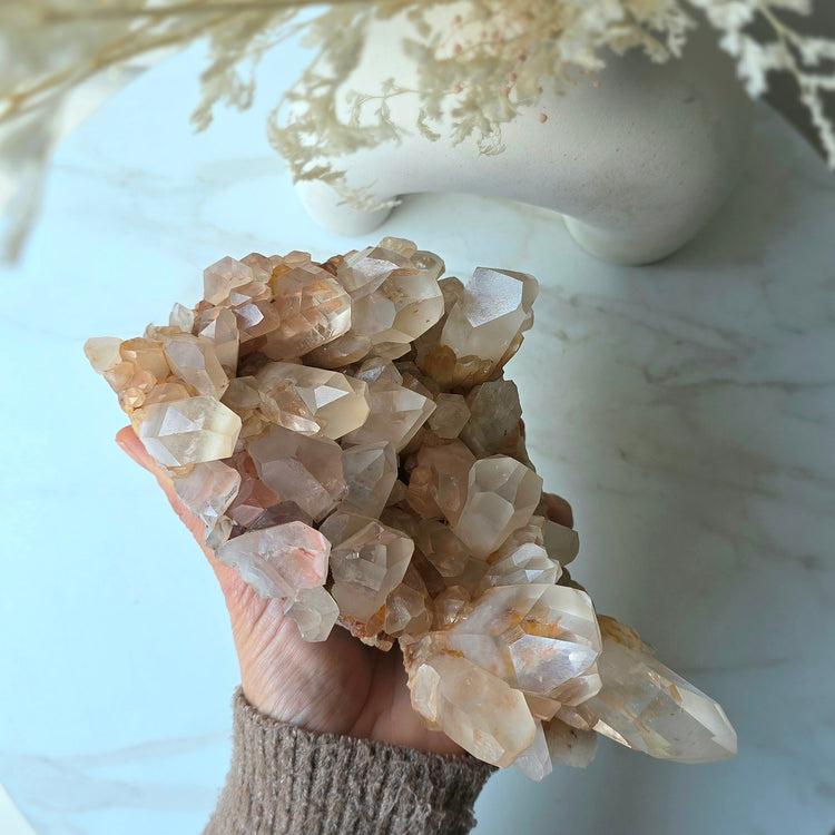 Hematoid Quartz Crystal Cluster Statement Piece High Quality Brazil