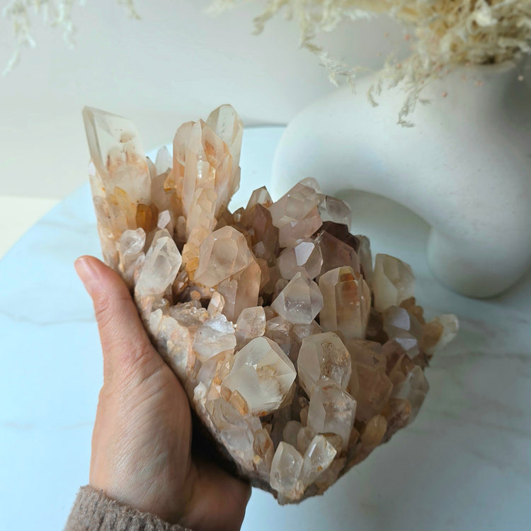 Hematoid Quartz Crystal Cluster Statement Piece High Quality Brazil