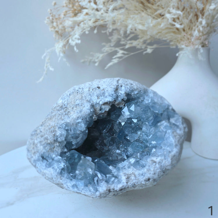 Celestite Celestine Crystal Geode High Quality Madagascar