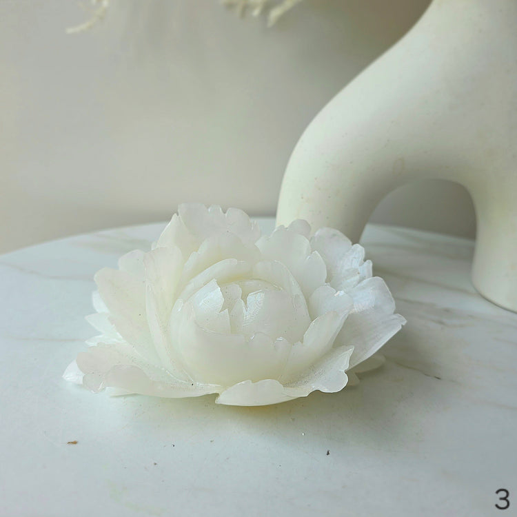 White Onyx Crystal Rose Carving
