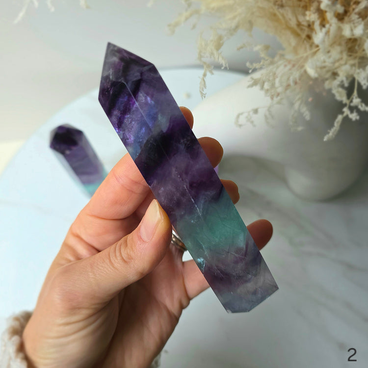 Rainbow Fluorite Crystal Tower Point Obelisk High Quality China