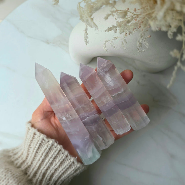 Rare Lavender Fluorite Crystal Yttrium Fluorite Tower Point High Quality Mexico