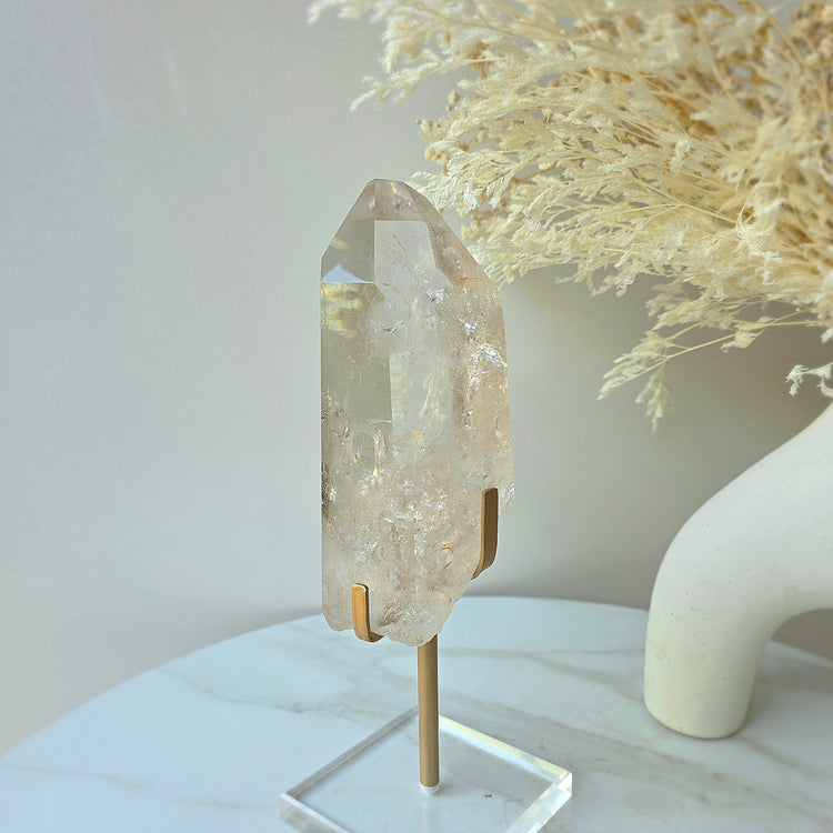 Clear Quartz Crystal Natural Point AA High Quality Brazil XL