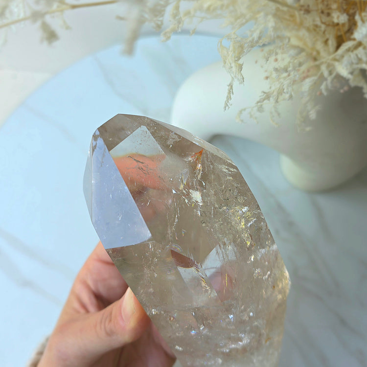 Clear Quartz Crystal Natural Point AA High Quality Brazil XL