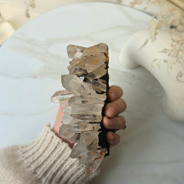 Clear Quartz Crystal Cluster on Stand High Quality Brazil