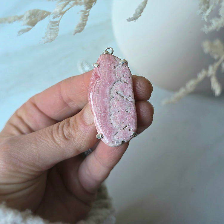 Rhodochrosite Crystal Jewellery Pendant