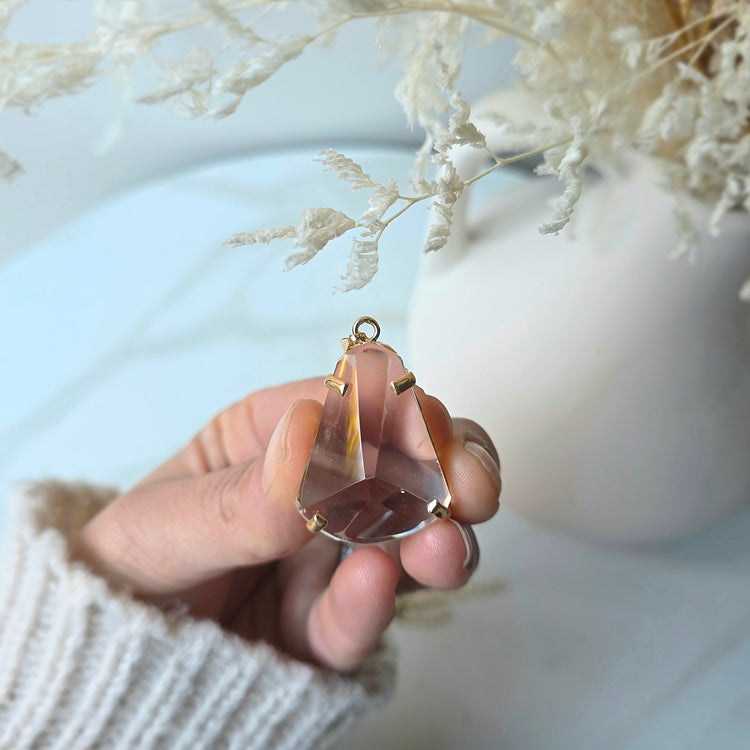 Clear Quartz Faceted Jewellery Pendant