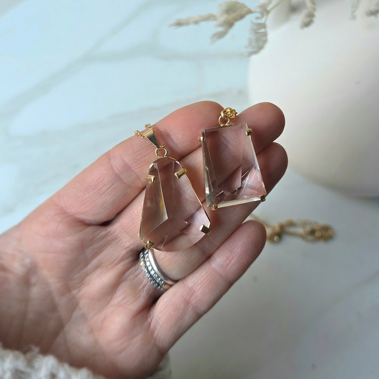 Clear Quartz Faceted Jewellery Pendant
