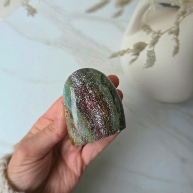 Ocean Jasper Crystal Flame Freeform Madagascar