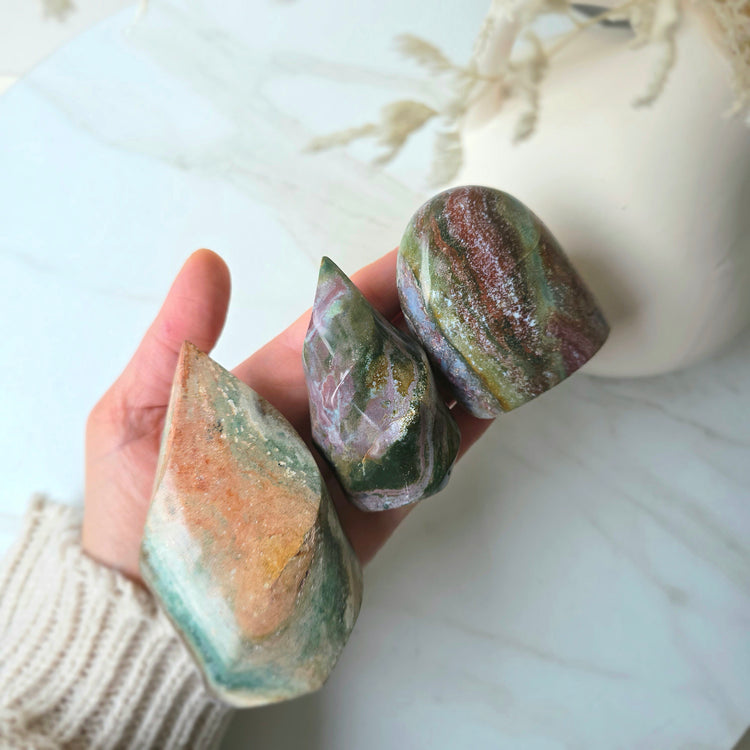 Ocean Jasper Crystal Flame Freeform Madagascar