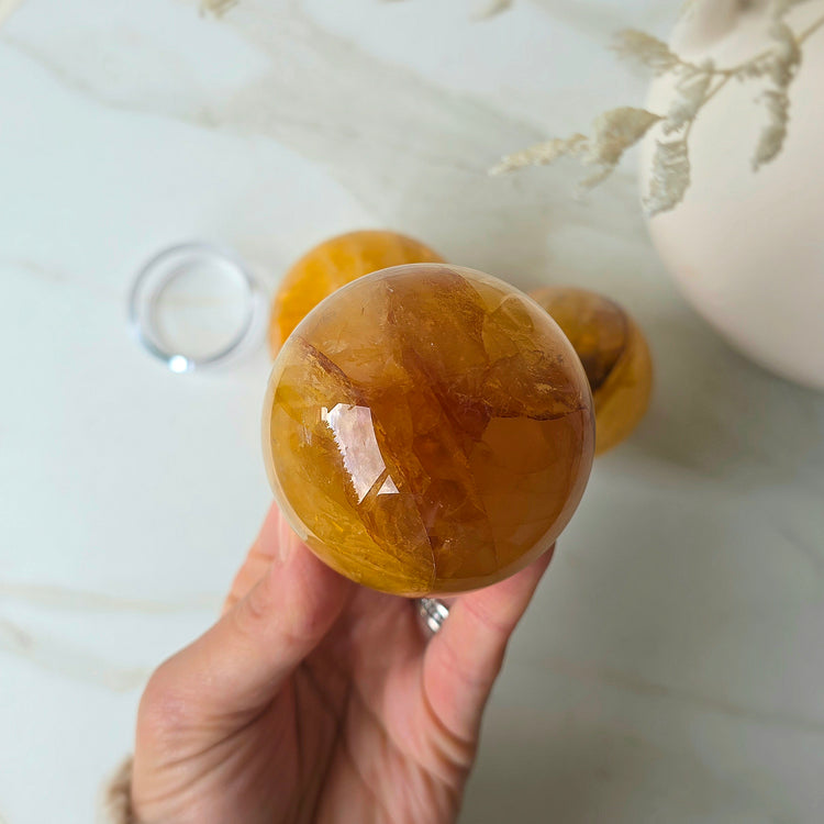 Golden Healer Crystal Sphere High Quality