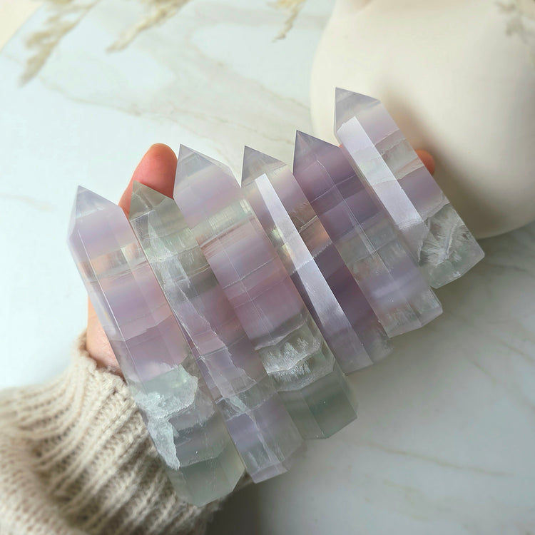 Rare Lavender Fluorite Crystal Yttrium Fluorite Tower Point High Quality Mexico New