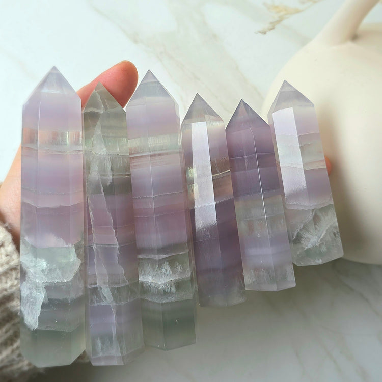 Rare Lavender Fluorite Crystal Yttrium Fluorite Tower Point High Quality Mexico New