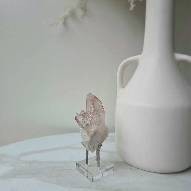 Pink Lemurian Crystal Cluster Brazil